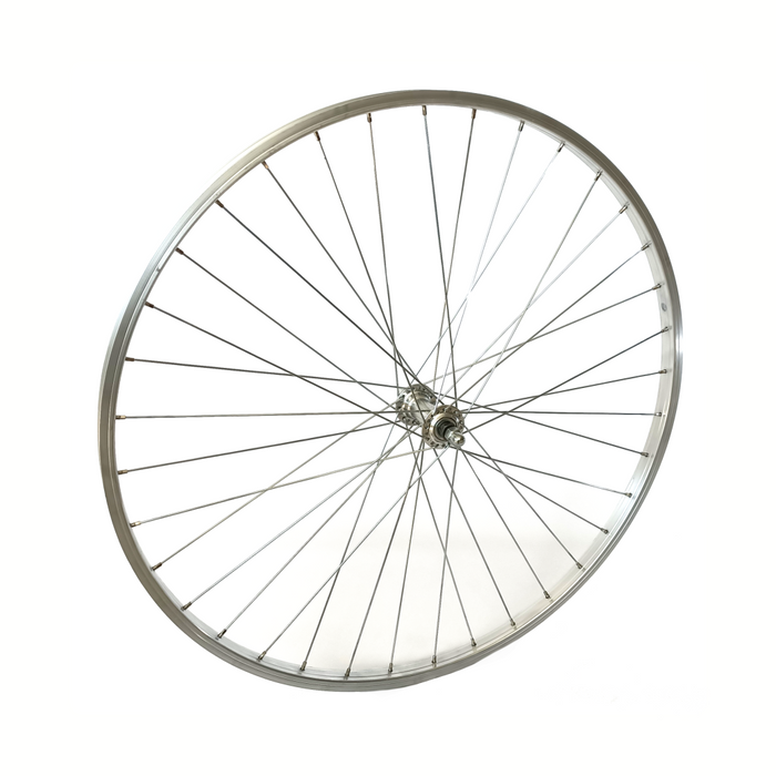 Voorwiel 28” Alu vast zilver vv