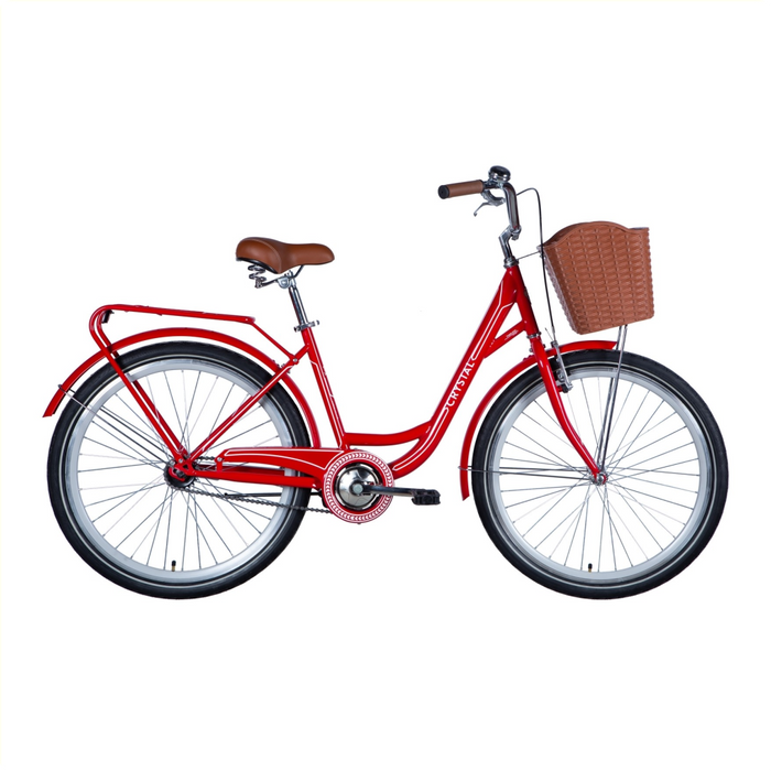 Retro 26" fiets rood/wit