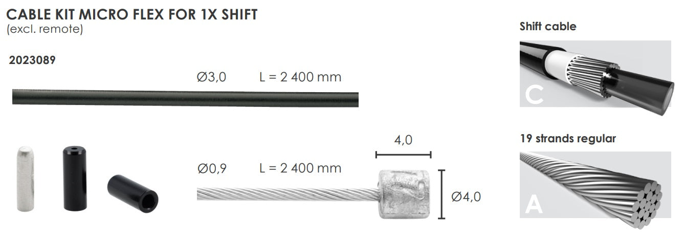Kabel micro flex 3.2mm 2500mm