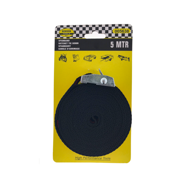 Spanband 5mtr zwart