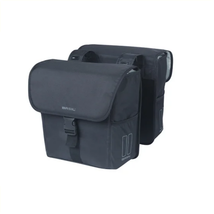 Basil Go dubbele fietstas zwart