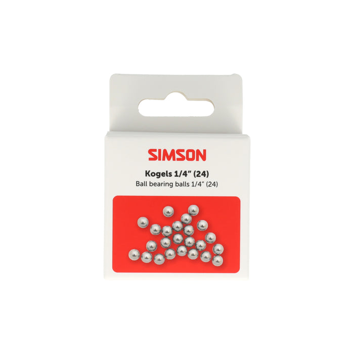 Simson kogels 1/4" 24 stuks