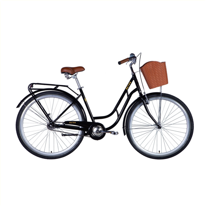 Retro 28" fiets zwart